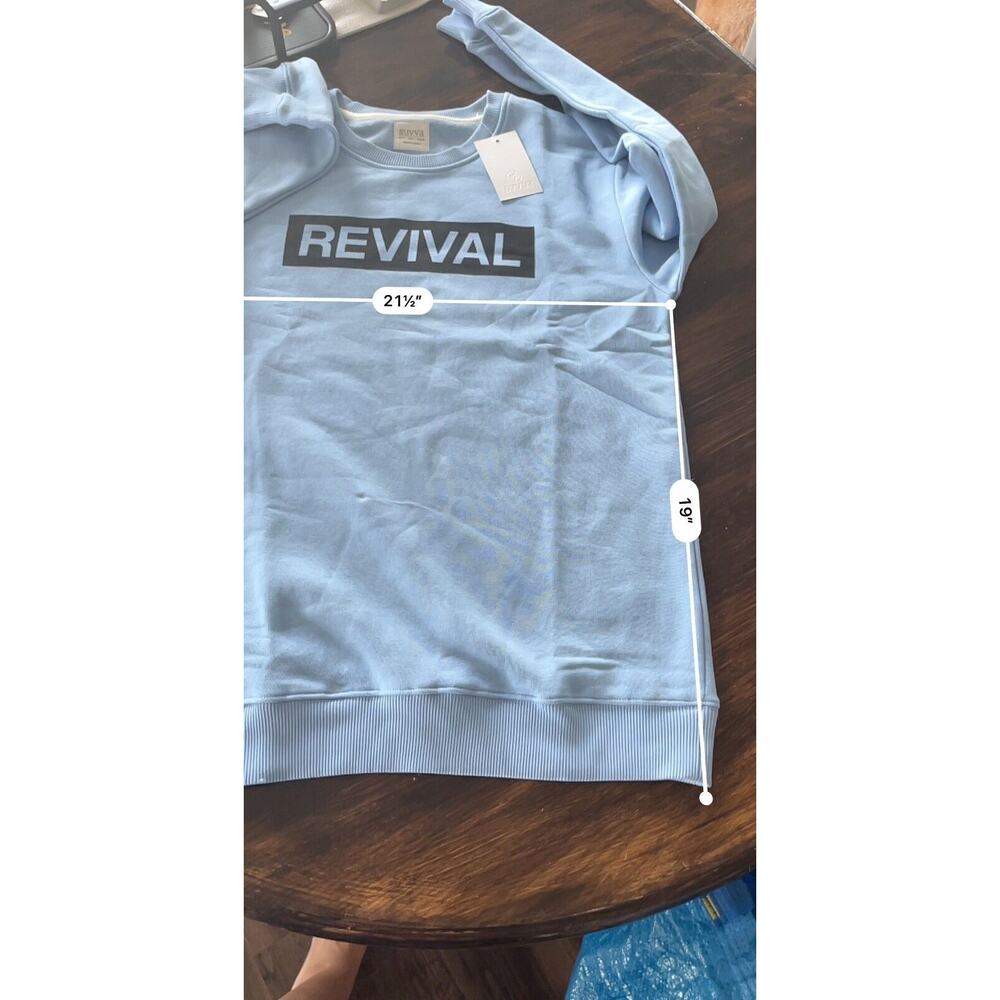 SUVVA 'REVIVAL' Adult Light Blue Crewneck Sweatshirt Pullover Size Large NWT - Picture 8 of 8